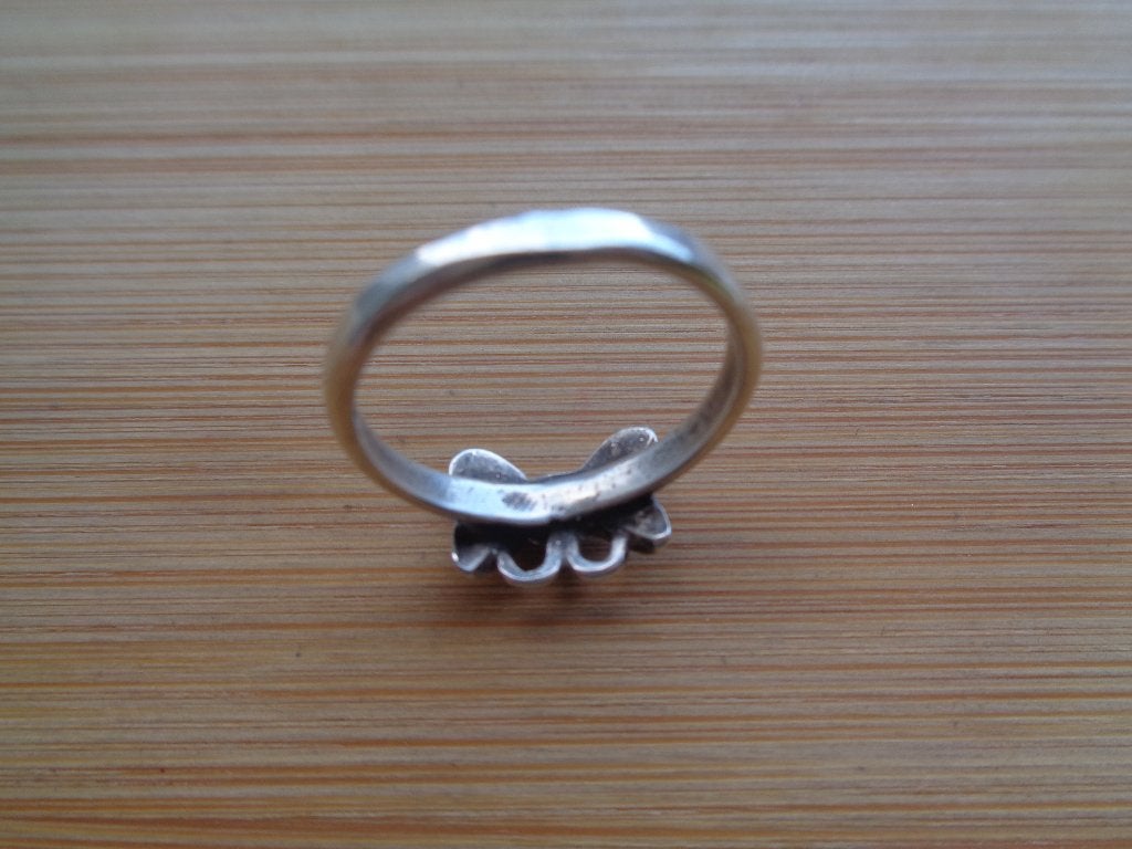 zilveren ring met vlinder [126], Verzenden, Dame, Zilver, Zilver
