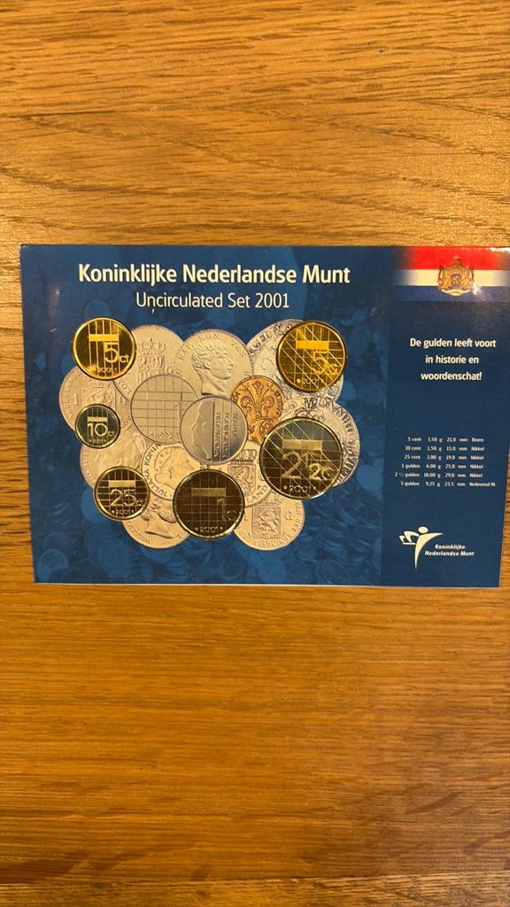 K.N.M. Laatste Gulden Set 2001 Ongeopend Uncirculated, Ophalen of Verzenden, Koningin Beatrix, Overige waardes, Setje