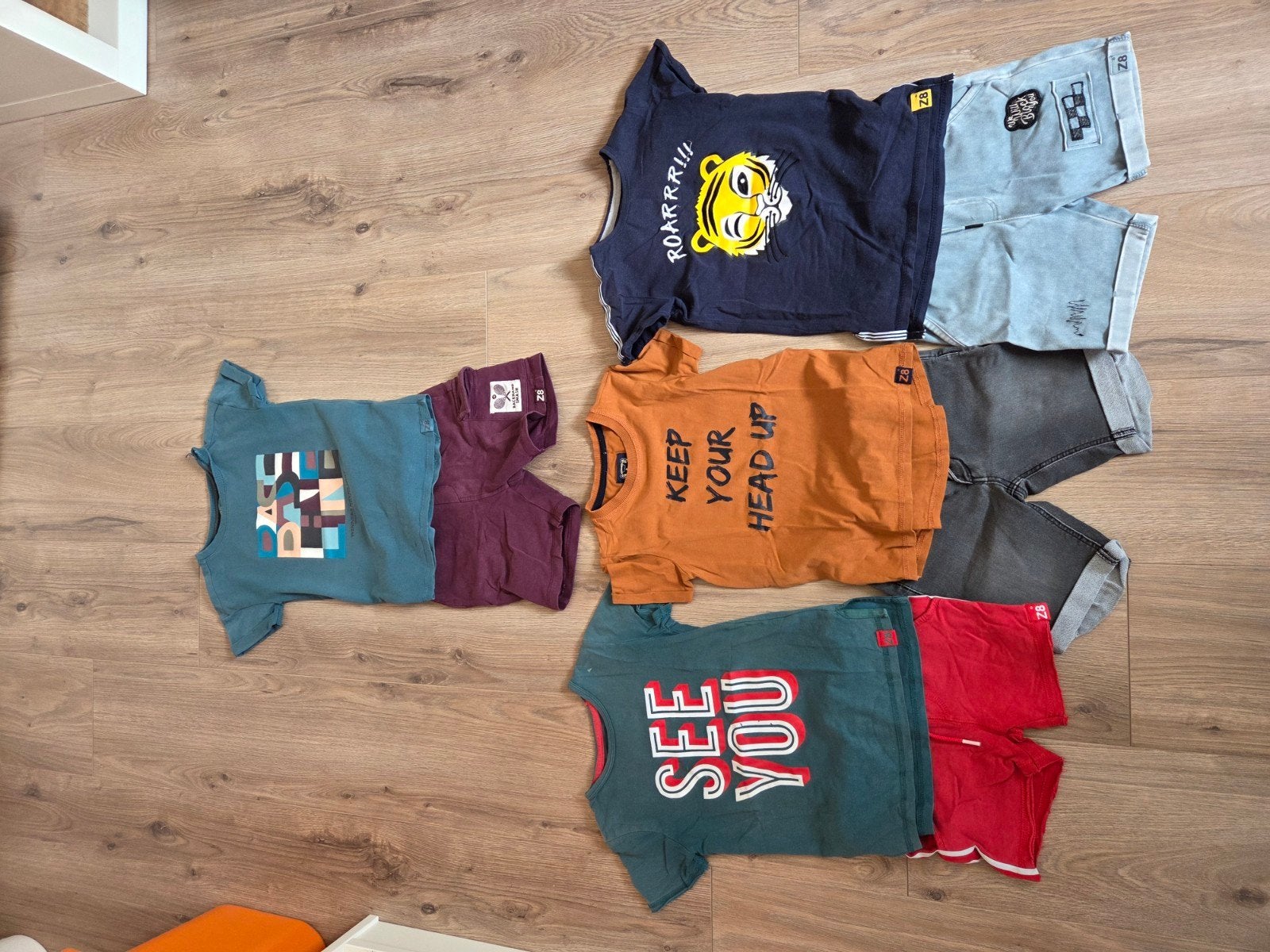 4 Z8 setjes maat 104/110., Kinderen en Baby's, Kinderkleding | Maat 104, Gebruikt, Z8, Hema, Ophalen of Verzenden, Setje