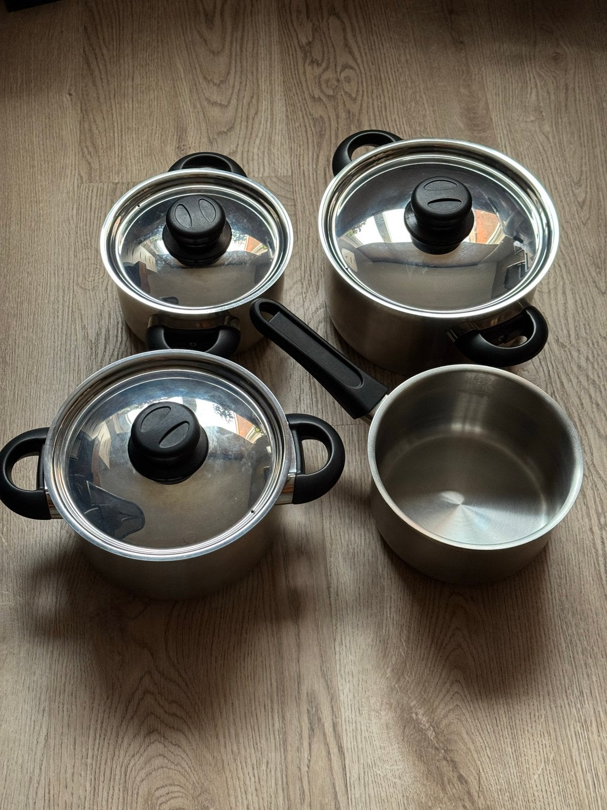 BK Karaat+ Pannenset (4-delig) - RVS, Ophalen, Zo goed als nieuw, Rvs, Pannenset