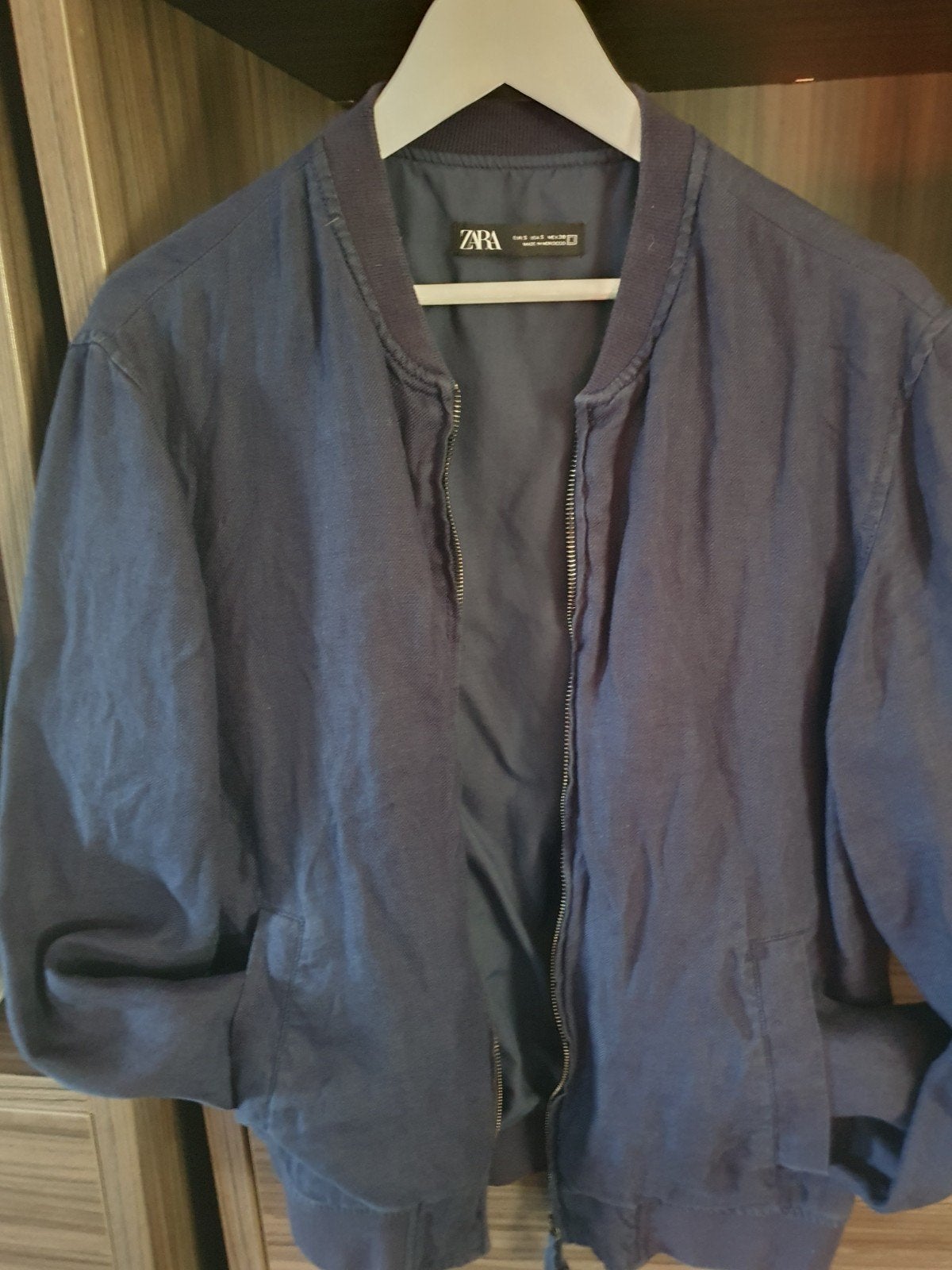 Jas Blauw, Kleding | Heren, Jassen | Zomer, Zara, Ophalen of Verzenden, Zo goed als nieuw, Maat 48/50 (M)