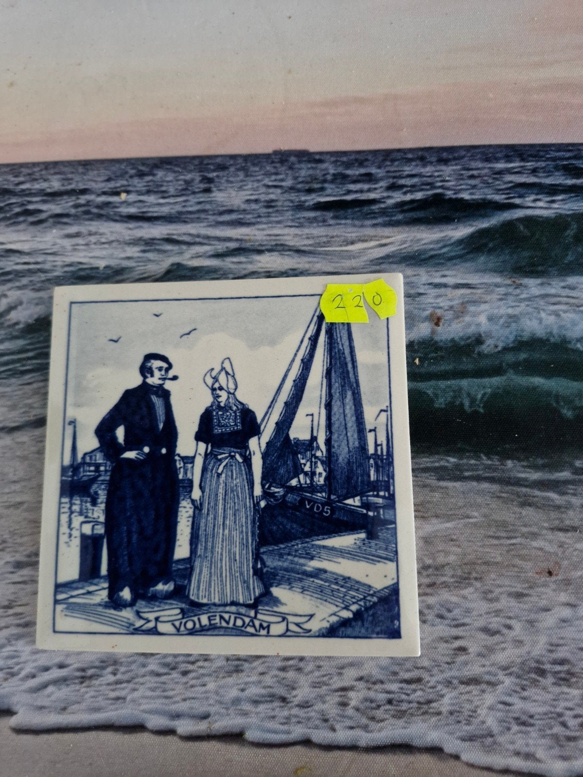 Delfts Blauw Tegeltje Volendam, Antiek en Kunst, Ophalen of Verzenden