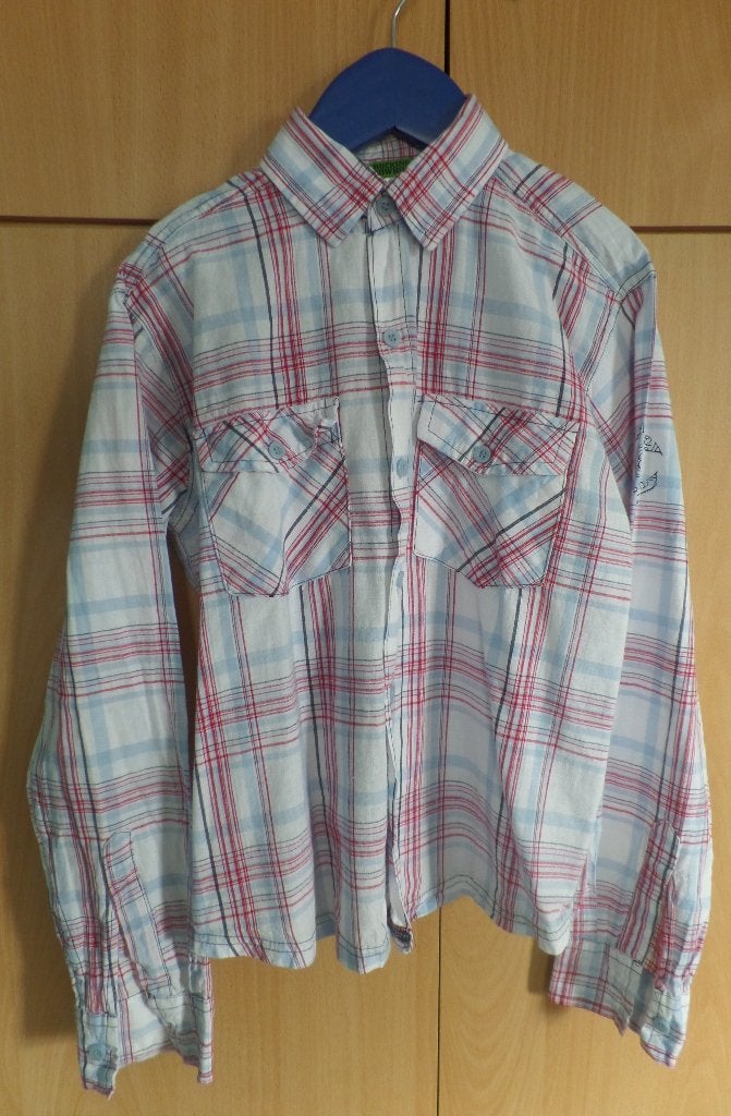 1. Blouse lange mouw 146/152, Ophalen of Verzenden, Zo goed als nieuw, Jongen, Overhemd of Blouse