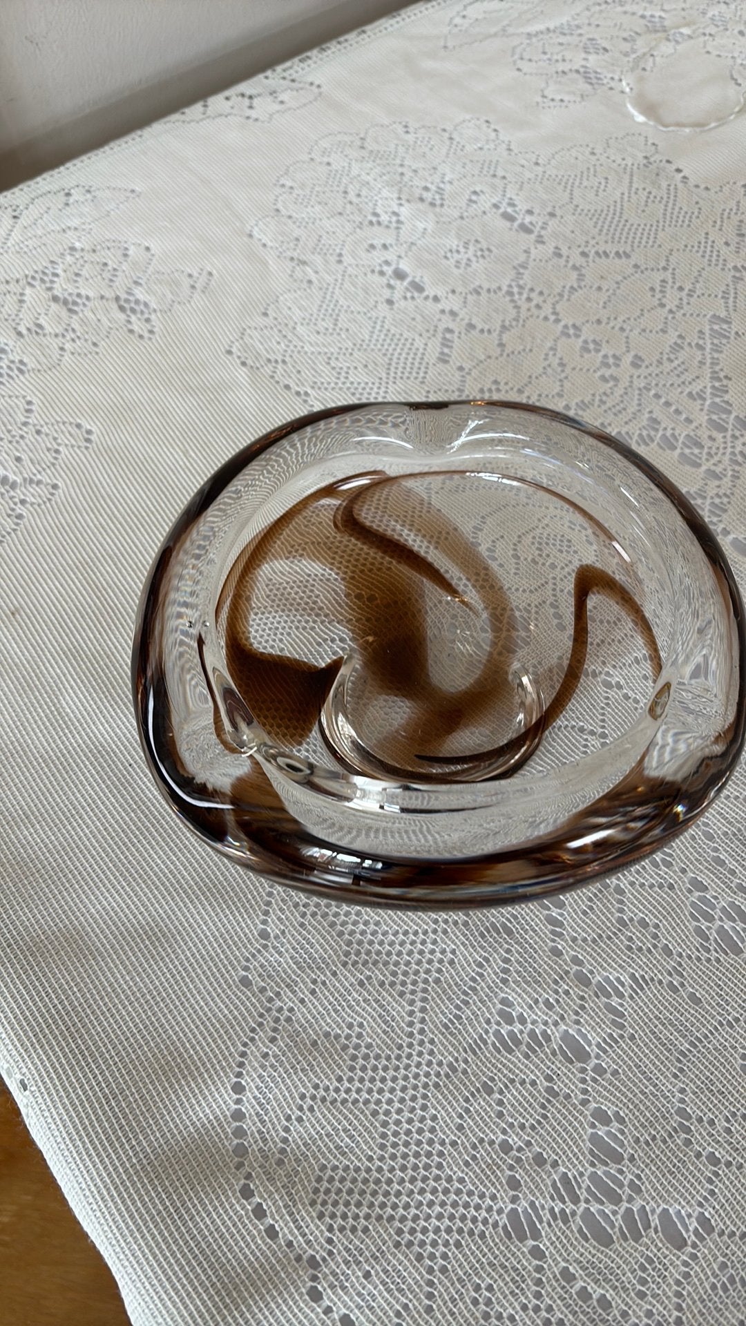Vintage Max Verboeket Asbak Maastricht (Gesigneerd, Antiek en Kunst, Antiek | Glas en Kristal, Ophalen of Verzenden