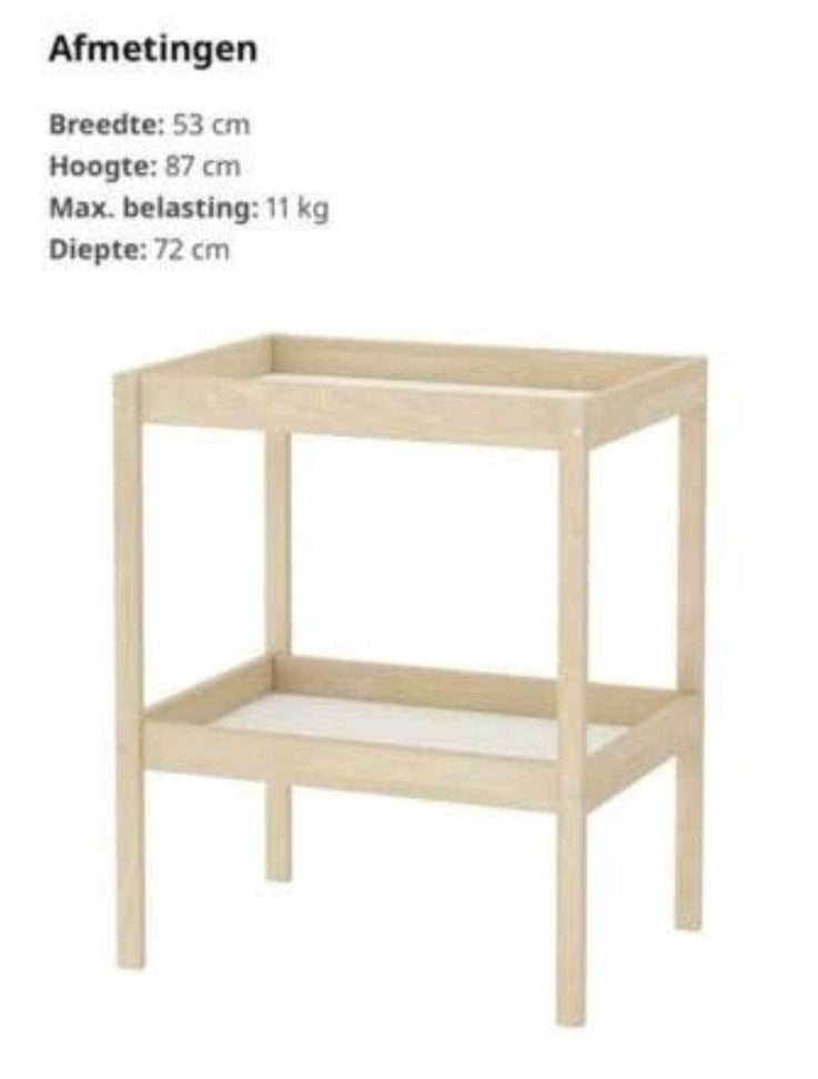 Ikea Sniglar Verschoon Tafel, Minder dan 75 cm, 50 tot 70 cm, Zo goed als nieuw, Opstaande rand