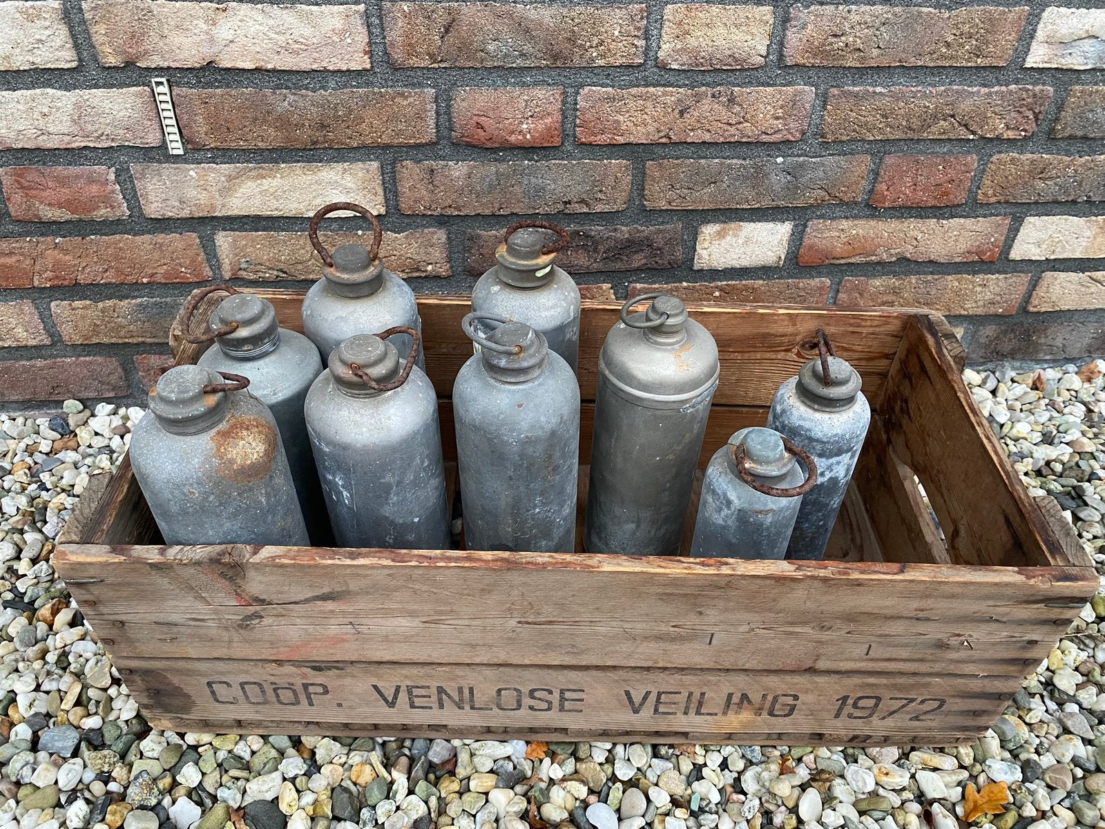 Vintage zinken warmwater kruiken, Ophalen of Verzenden