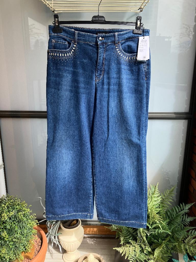 Marc Cain wijde spijkerbroek, Kleding | Dames, Marc Cain, Blauw, Maat 42/44 (L), Nieuw