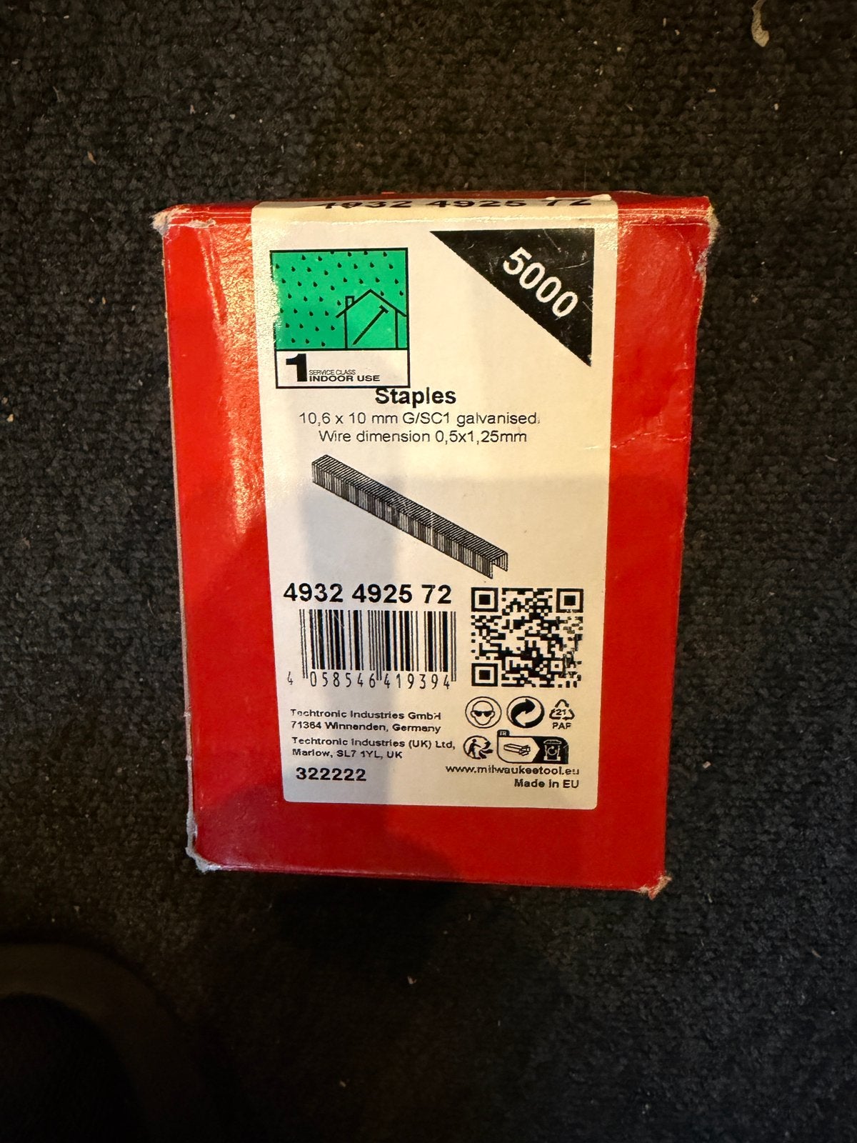Milwaukee Nietjes 10,6 x 10 mm G/SC1 gegalvaniseerd, 5000 st, Ophalen of Verzenden, Nieuw