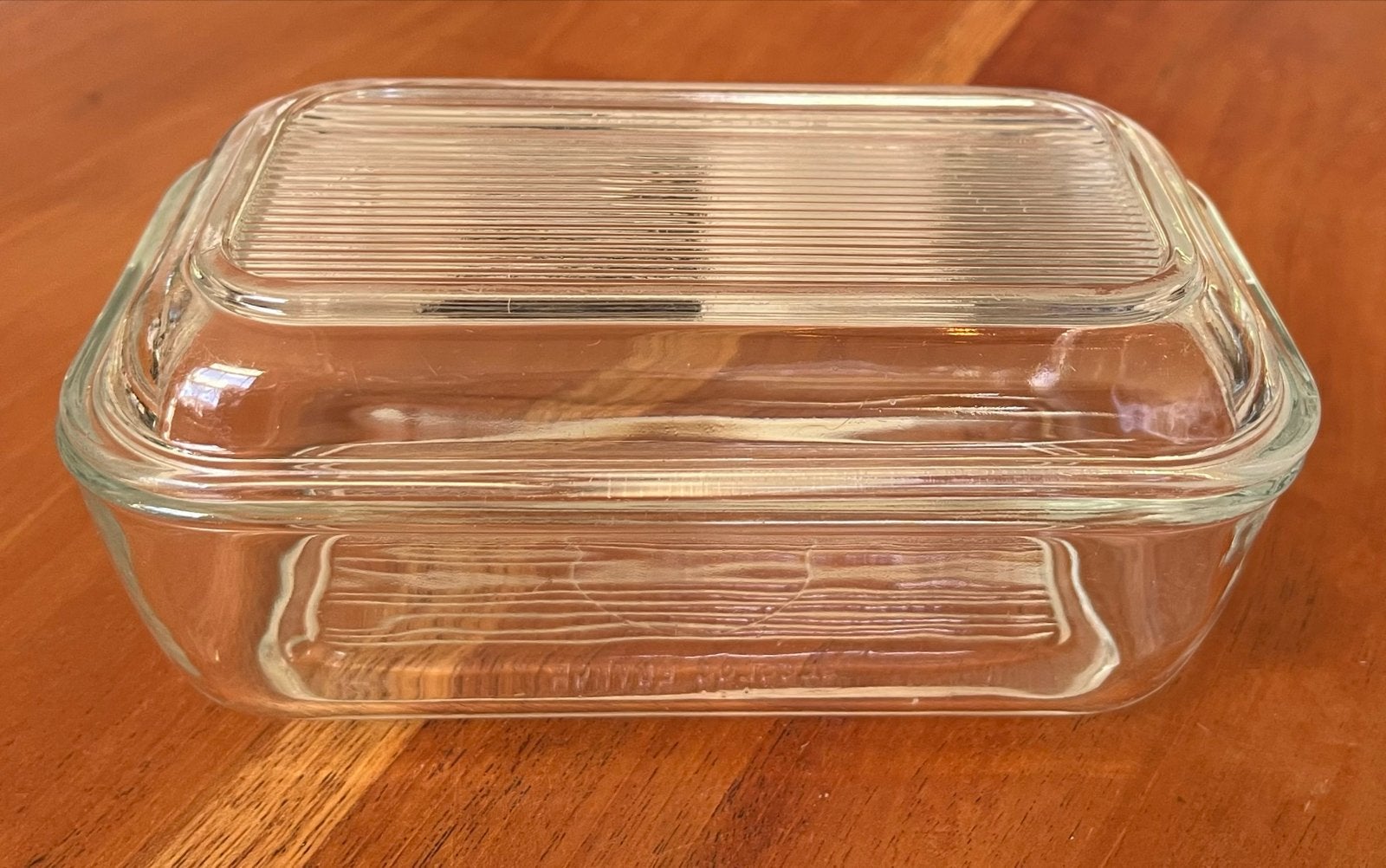 Vintage Arcoroc botervloot van glas, Ophalen of Verzenden, Overige merken, Glas, Overige typen