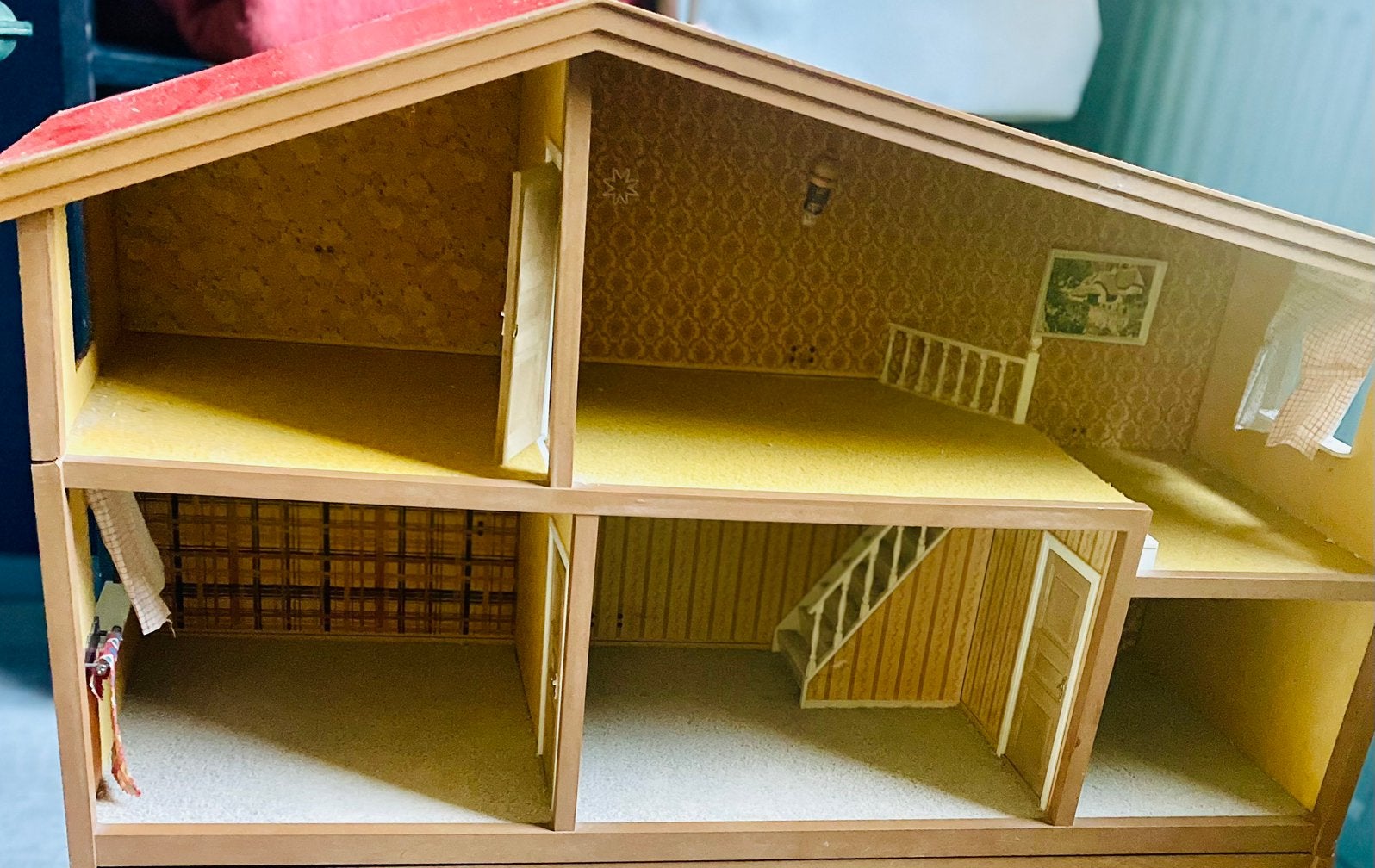Bovenste verdieping met dak - Vintage Lundby Poppenhuis, Ophalen, Gebruikt, Poppenhuis