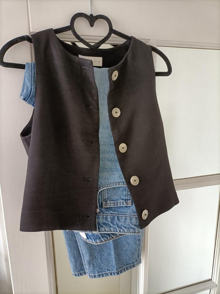 Kleding set gilet Zara m.S en jeans H&M m.38, Ophalen of Verzenden, Zo goed als nieuw, Maat 38/40 (M)
