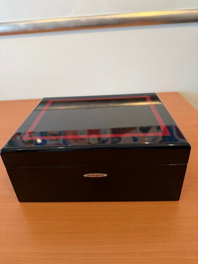 Silver Match Humidor - Zwart met Rood Accent, Ophalen of Verzenden, Gebruikt