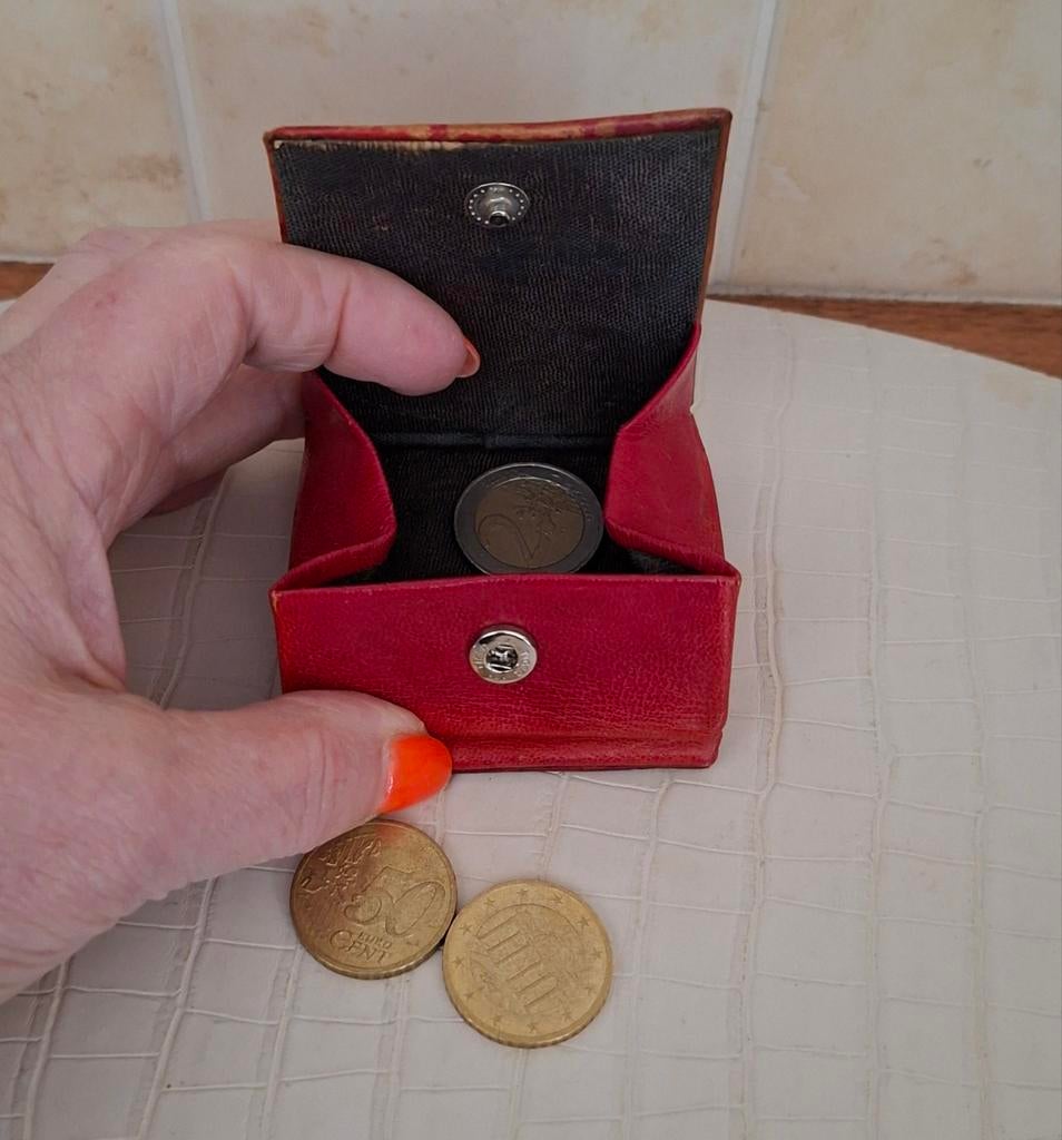 Beurs-portemonnee met tijgerprint, jaren 70, Sieraden, Tassen en Uiterlijk, Portemonnees, Ophalen of Verzenden, Rood