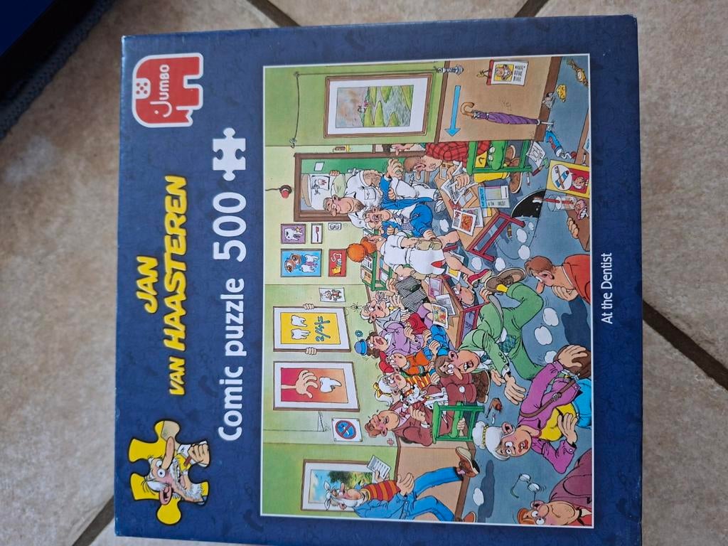 Jan van Haasteren 500 - at the dentist - met poster, Hobby en Vrije tijd, Denksport en Puzzels, Ophalen of Verzenden, 500 t/m 1500 stukjes