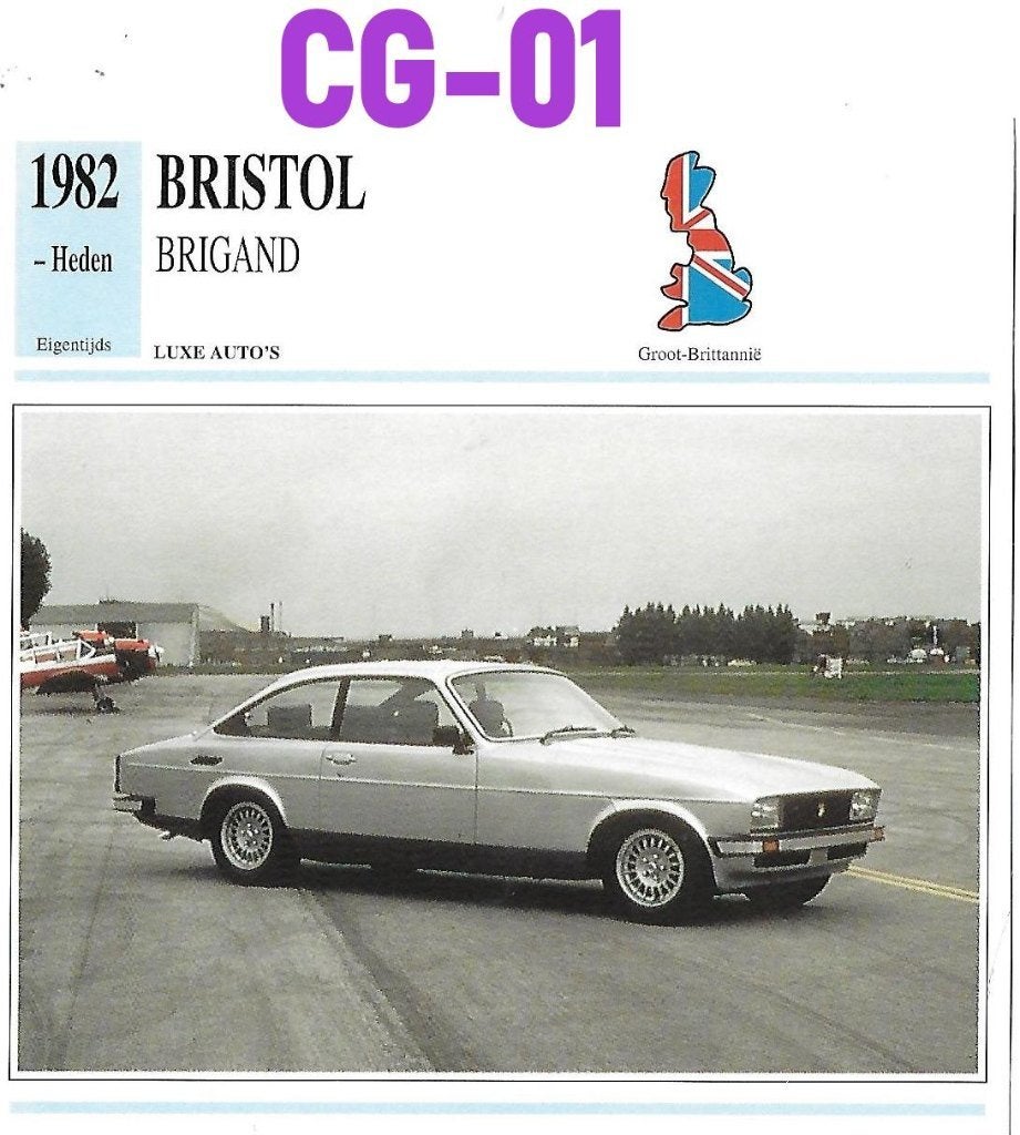 Cg1 autokaart bristol brigand ( 1982 ), Ophalen of Verzenden, Zo goed als nieuw, Auto's