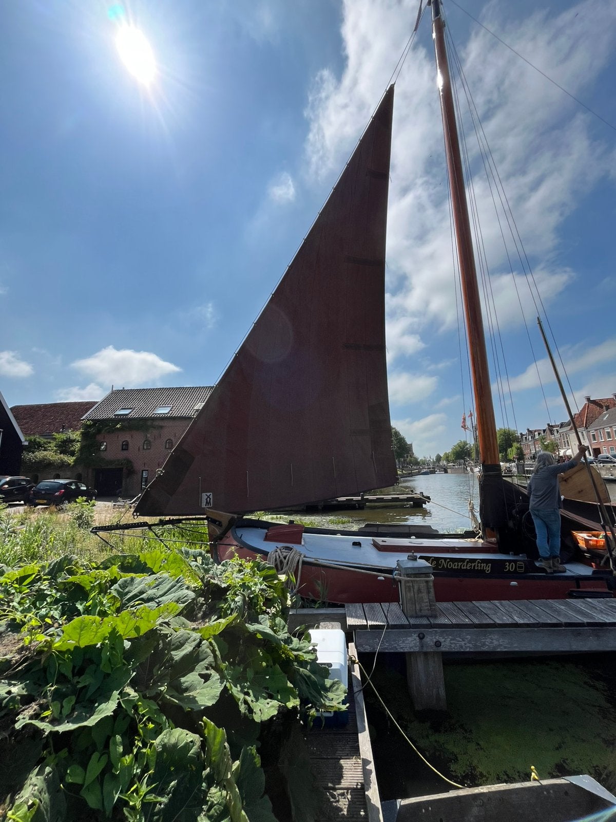 Mooie bruine Molenaar fok voor Platbodem, Watersport en Boten, Ophalen, 6 meter of meer, Gebruikt, 15 tot 30 m²