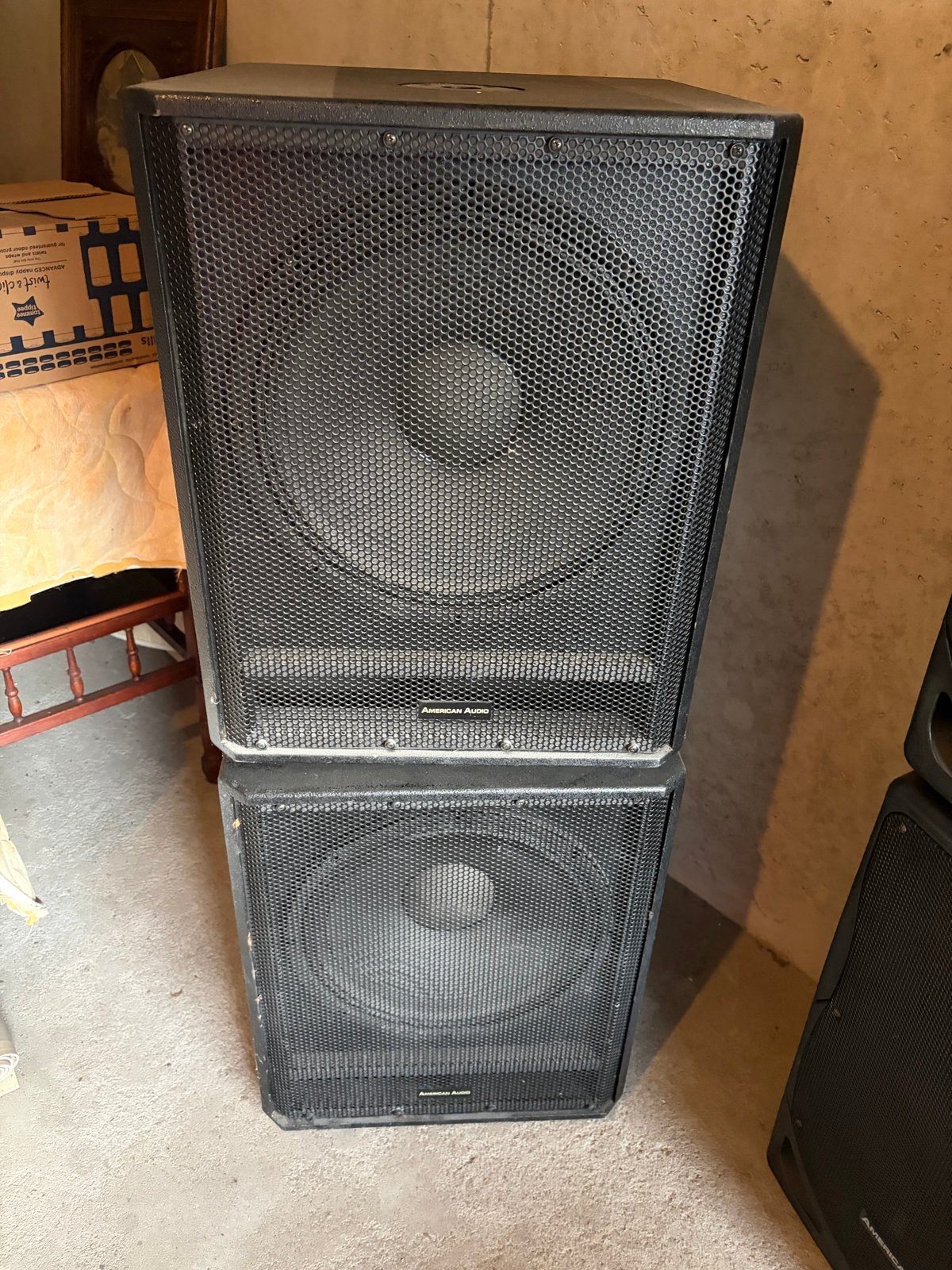 American Audio XSP-15 Speakerset - Krachtig Geluid, Gebruikt, Speakerset, Ophalen of Verzenden, Geschikt voor surround/home cinema