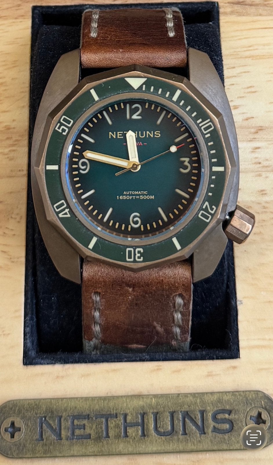 Nethuns Lava Bronze LB112 - Full Set - 500M Diver -, Overige merken, Overige materialen, Polshorloge, Ophalen of Verzenden