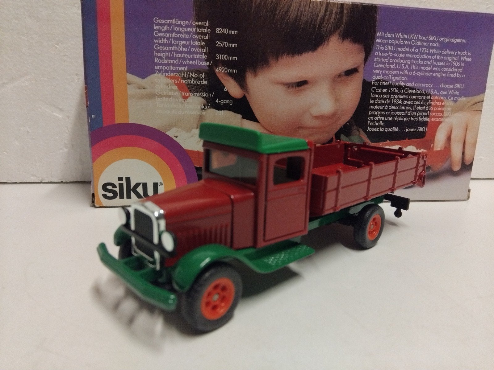 SIKU 1:55 #2521 LKW White Truck pick up roid/groen, Ophalen of Verzenden, Zo goed als nieuw, Bus of Vrachtwagen, SIKU