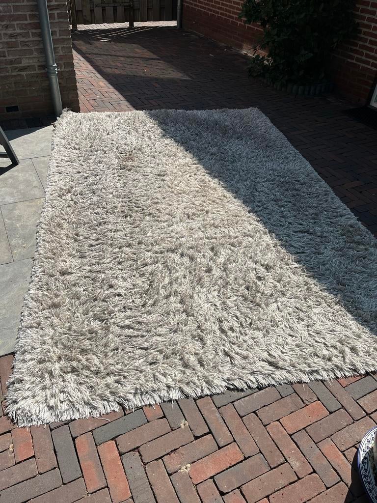 Zacht grijs hoogpolig tapijt 200x300cm van Dutch Carpets, Ophalen, Zo goed als nieuw, Grijs, Rechthoekig
