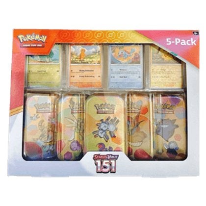 Pokémon 151 Costco 5 Pack Mini Tin, Ophalen of Verzenden, Zo goed als nieuw