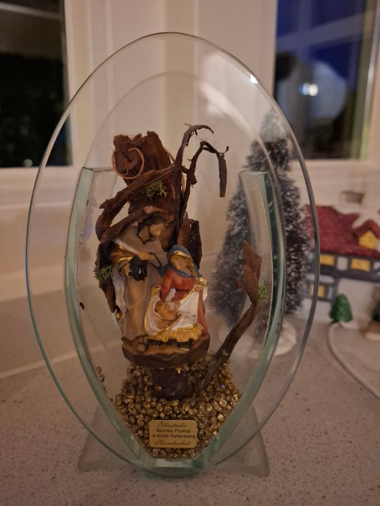 Kerststalletje glaskunst, Ophalen of Verzenden, Zo goed als nieuw