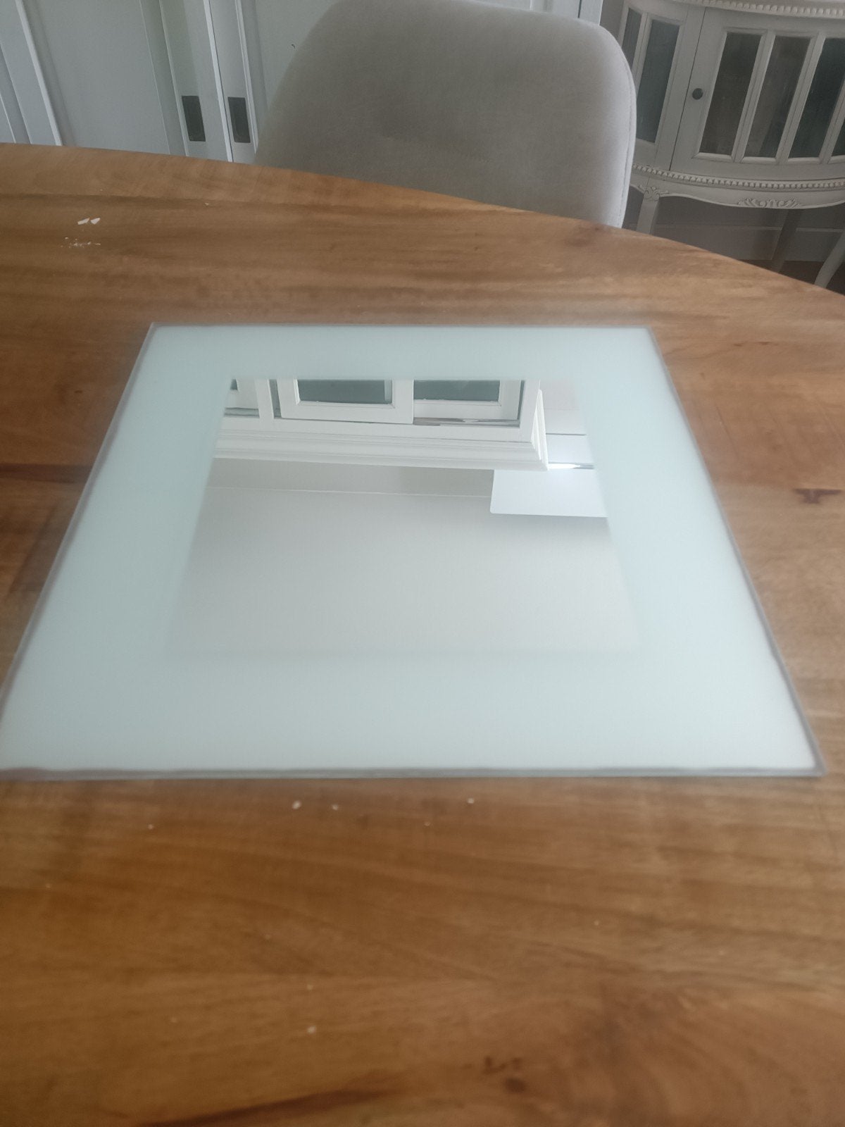 Spiegel 40x40 cm met zeefdruk kader, Ophalen, Minder dan 50 cm, Minder dan 100 cm
