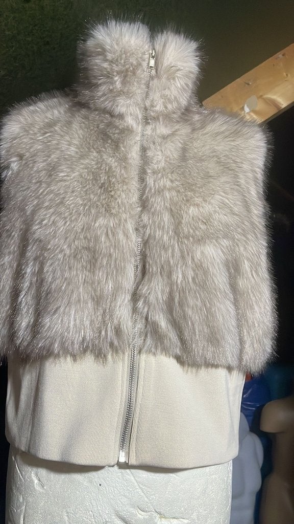 Nieuw! Dames Bodywarmer met Fur - Maat L, Ophalen of Verzenden, Nieuw, Maat 42/44 (L), Beige