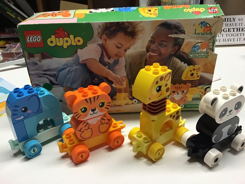 Set Duplo dierentrein  10955 met doos, Overige thema's, Ophalen of Verzenden, Zo goed als nieuw, Compleet