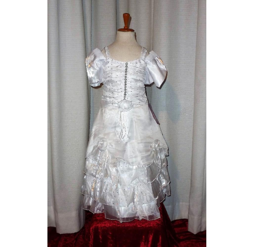 Nieuw ! Maat 92 Mooie Witte Prinsessenjurk / Bruidsmeisje, Kinderen en Baby's, Ophalen of Verzenden, Nieuw, 104 of kleiner, Meisje
