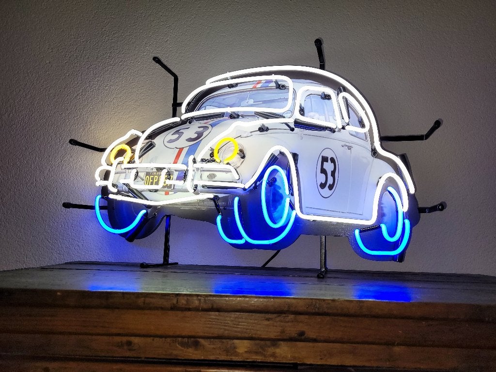 HERBIE neon lamp auto neonverlichting fifties sixties retro, Verzamelen, Ophalen, Zo goed als nieuw, Lichtbak of (neon) lamp