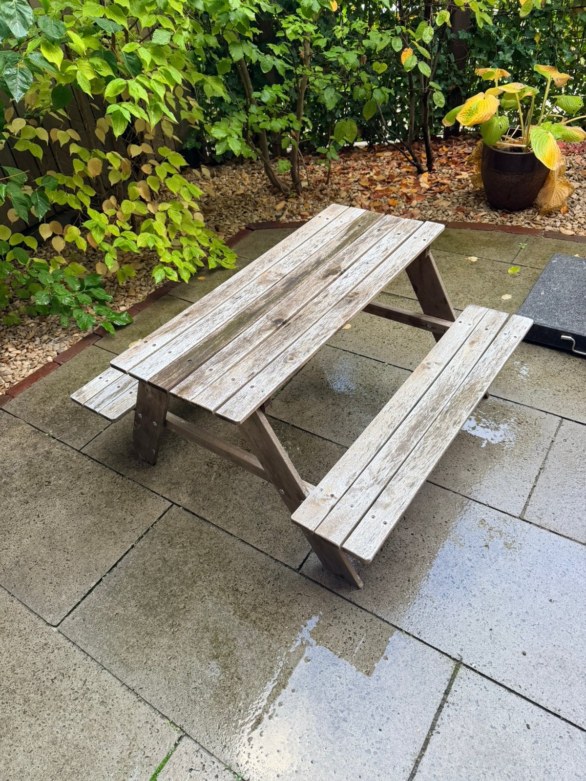 Kinderpicknicktafel (gratis), Gebruikt, Rechthoekig, Hout, Ophalen