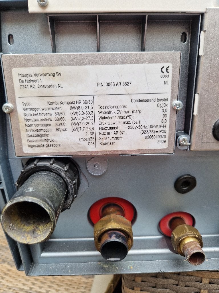 Intergas HR cv ketel 30/36, Doe-het-zelf en Verbouw, Ophalen, 30 tot 80 cm, Gebruikt, Hoog rendement (Hr)