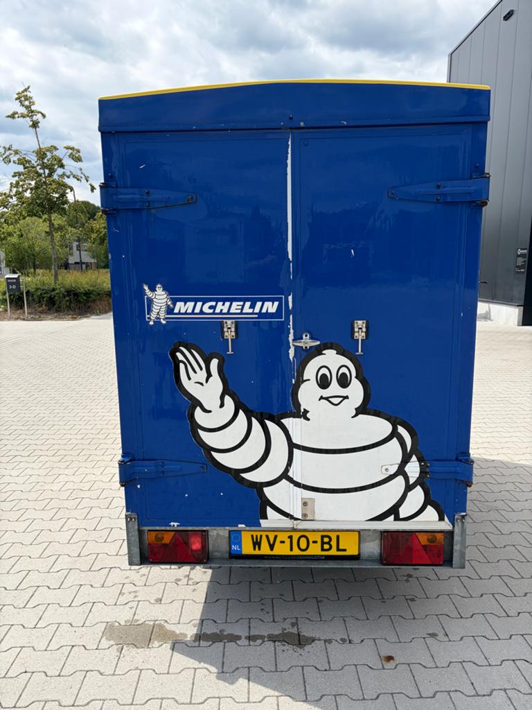 Gesloten aanhanger Michelin - 2,5m x 1,28m - Met kenteken, Auto diversen, Aanhangers en Bagagewagens, Ophalen, Gebruikt