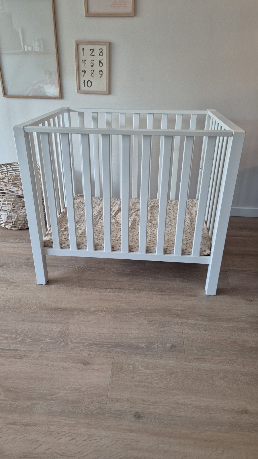 Box wit van Babypark met matras en lattenbodem, verstelbaar, Gebruikt, 70 tot 85 cm, 140 tot 160 cm, Ophalen