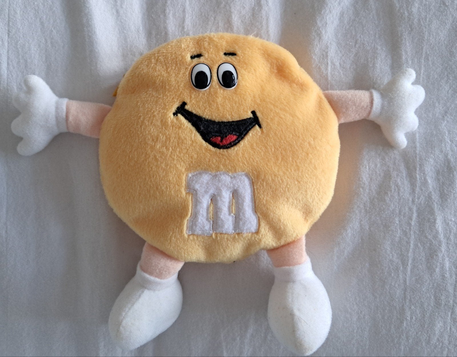 Gele M&M / M&M's knuffel, klein tasje met rits 14 cm, Overige merken, Overige typen, Zo goed als nieuw, Wasbaar