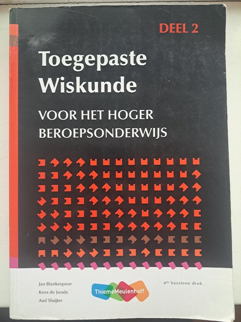 Toegepaste wiskunde voor het hoger onderwijs deel 2, Boeken, Zo goed als nieuw, Jan Blankespoor, Kees de Joode, Aad Sluijter, Beta