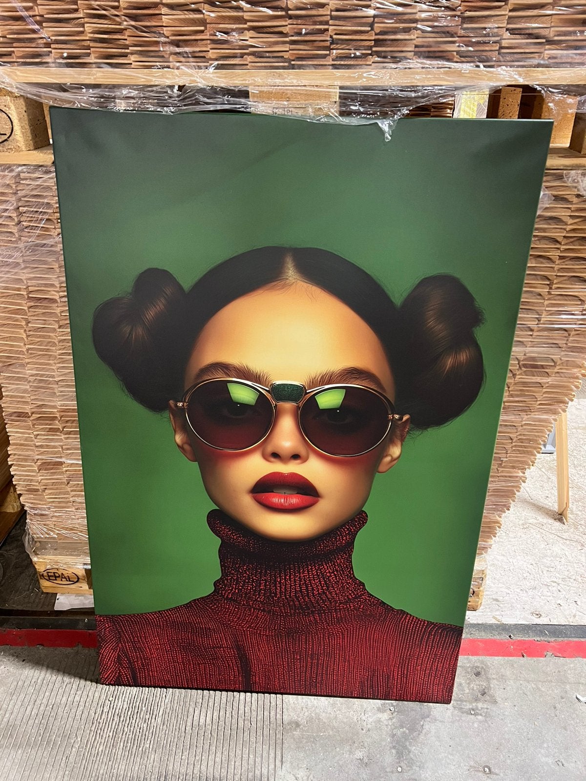 Canvas vrouw / bril xl €10,/ afhaal, Ophalen