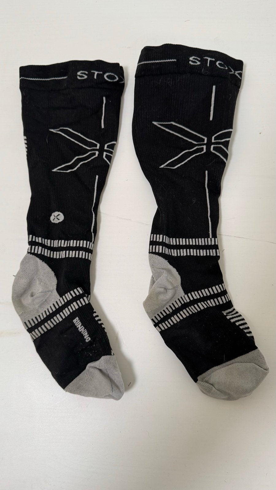 Stox Running Socks - Zwart/Grijs, Kleding | Dames, Sokken en Kousen, Gedragen, Sokken en Kniesokken, Maat 39 t/m 42, Zwart, Ophalen of Verzenden