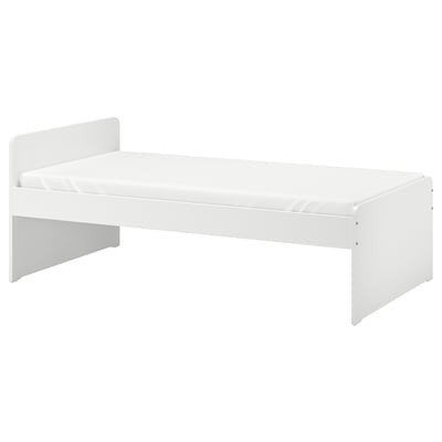 IKEA SMÅSTAD Bed compleet zgan + dikke pocketmatras, 85 tot 100 cm, Gebruikt, 180 cm of meer, Ophalen