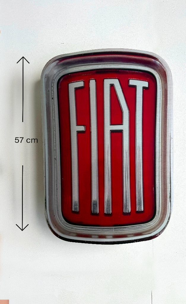 Reclamebord Fiat 500 embleem vintage, aluminium, 40x40cm, Ophalen of Verzenden, Nieuw, Auto's