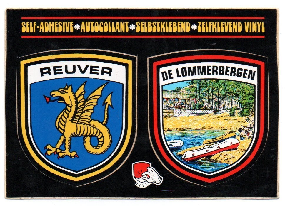 Stickerkaart Reuver De Lommerbergen, Verzamelen, Ansichtkaarten | Nederland, Ophalen, 1960 tot 1980, Gelopen, Limburg