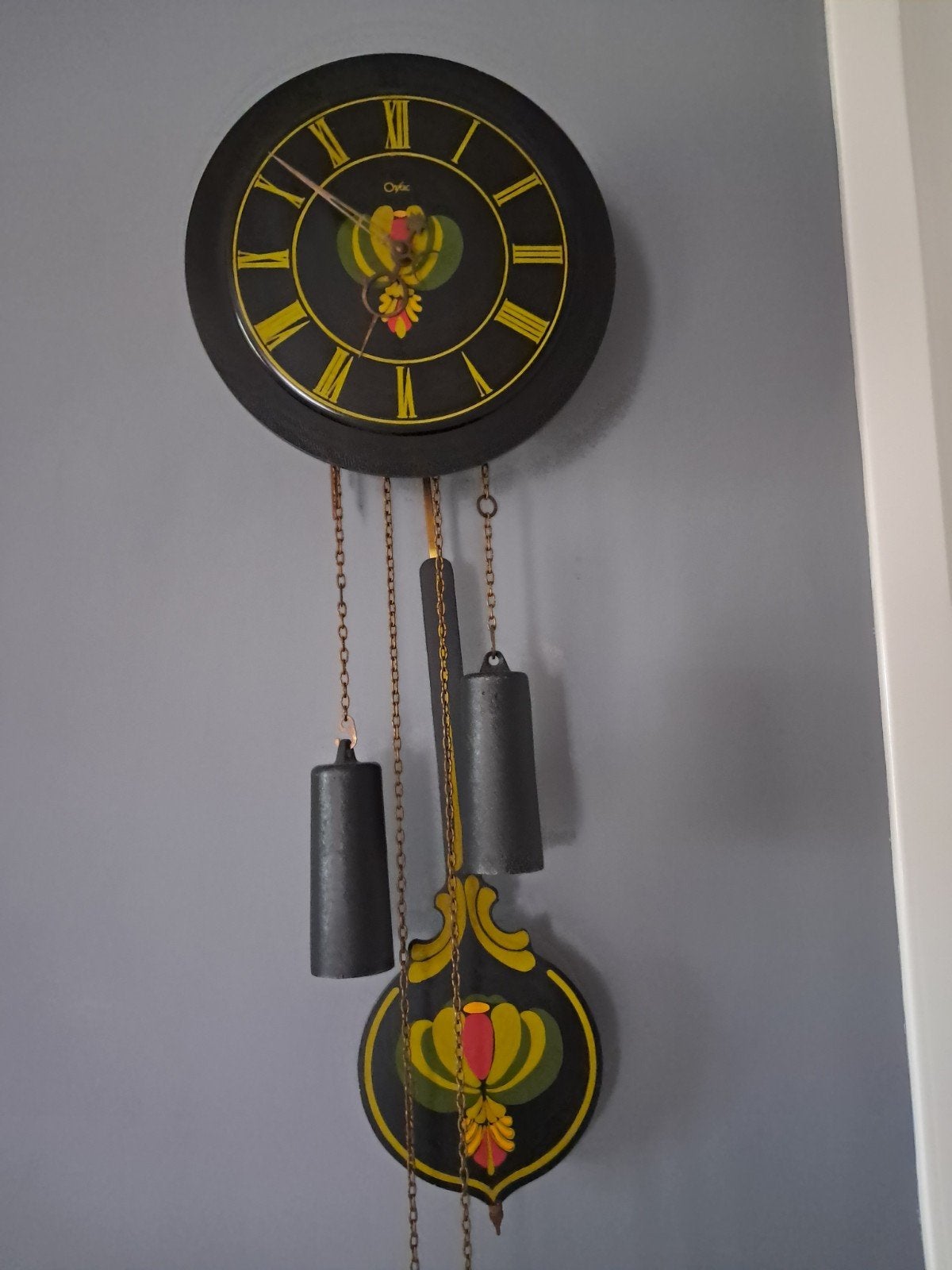 Mooie Orfac wandklok met slinger en gewichten, Ophalen of Verzenden