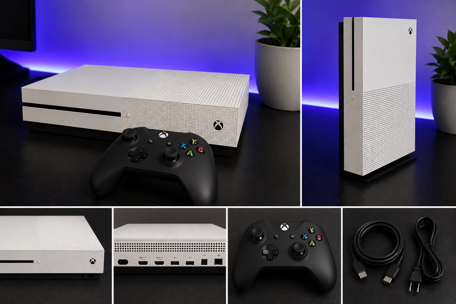 Xbox One S 1TB met controller en kabels, Xbox One S, Ophalen of Verzenden, Zo goed als nieuw, 1 TB