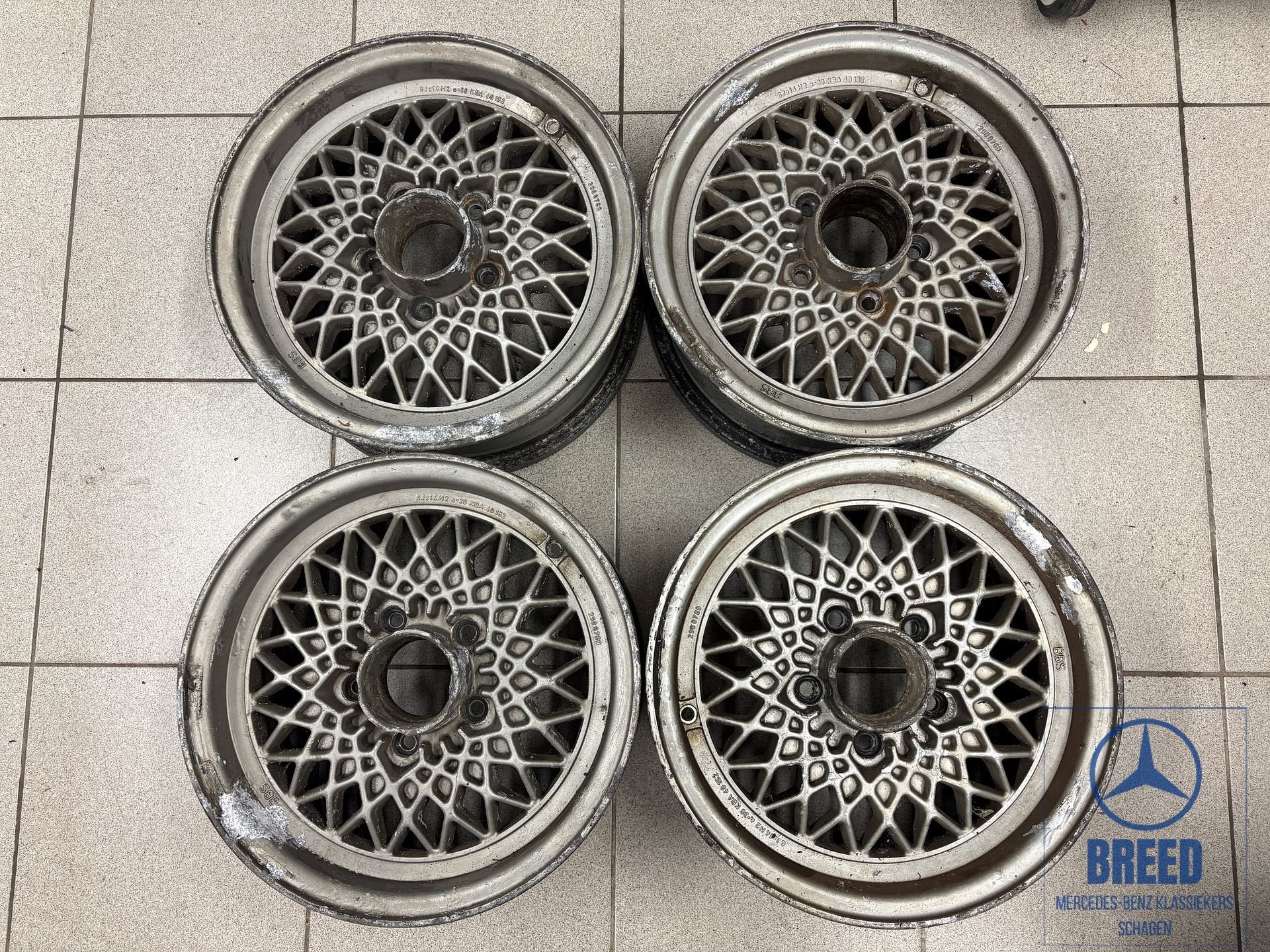 Set BBS velgen 14 inch voor Mercedes-Benz R107 W114 W115 W11, Ophalen, Gebruikt, Velg(en), -