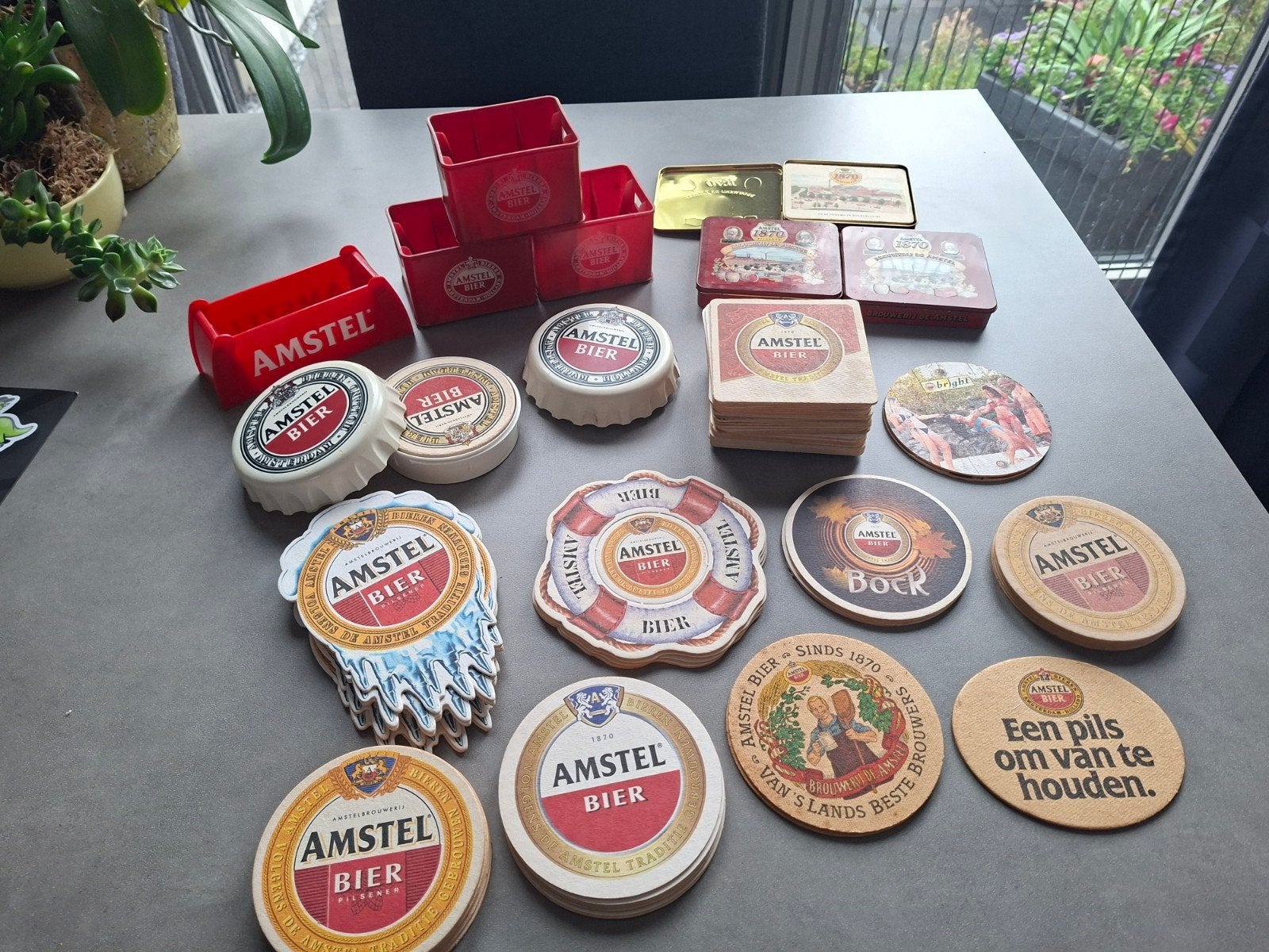 amstelbier bier viltjes en bier viltjes houders, Verzamelen, Ophalen of Verzenden, Gebruikt, Overige typen