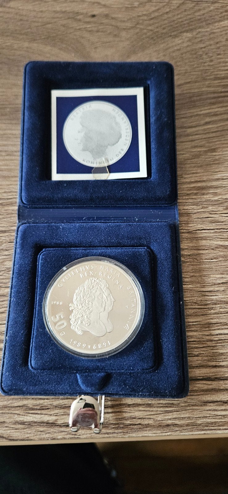 zilveren 50 gulden proof 1988 Willem en Mary, Koningin Beatrix, Zilver, Ophalen of Verzenden, Losse munt