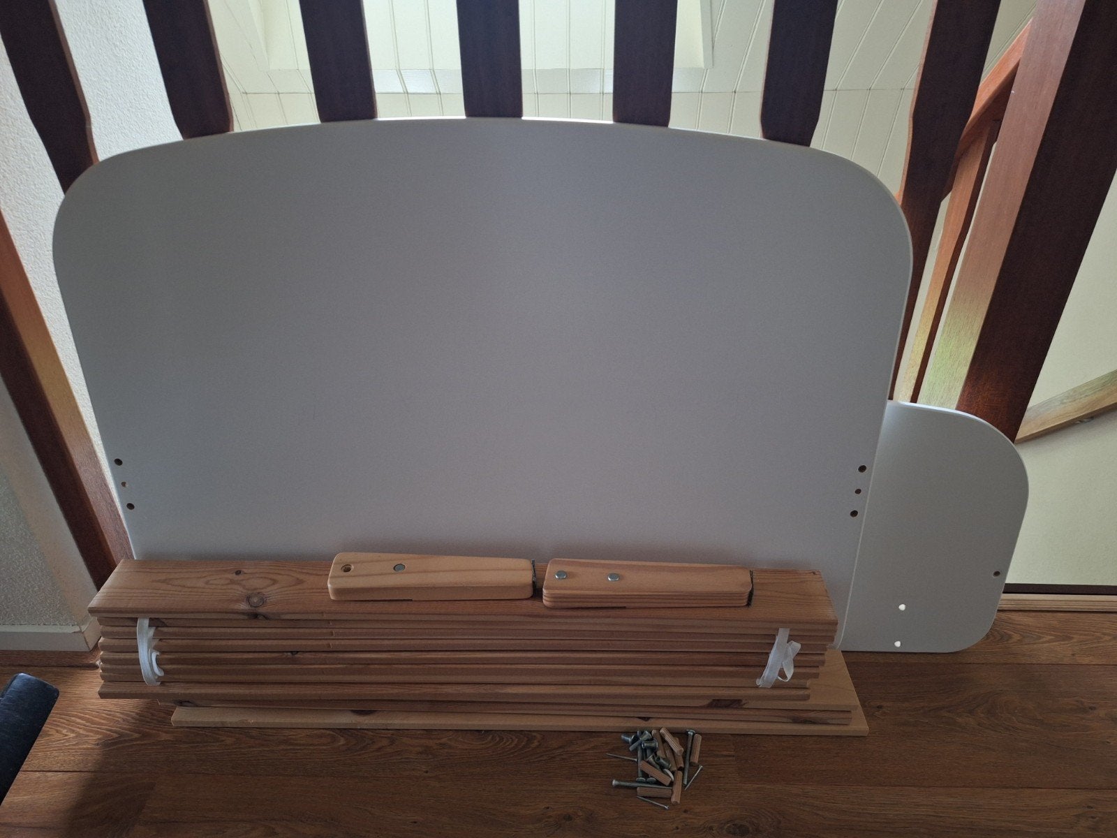 Eenpersoonsbed wit met lattenbodem, Huis en Inrichting, Ophalen, 90 cm, Eenpersoons, Wit