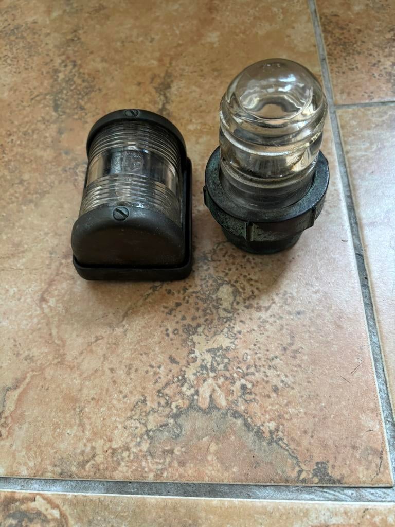 Massief brons ankerlicht en toplicht, Ophalen of Verzenden, Gebruikt, Elektra en Verlichting, Zeilboot of Motorboot