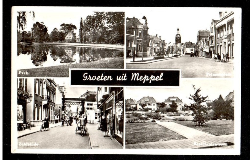 Oude ansicht - Meppel - Groeten uit Meppel - Dr., Ophalen of Verzenden, 1940 tot 1960, Ongelopen, Drenthe